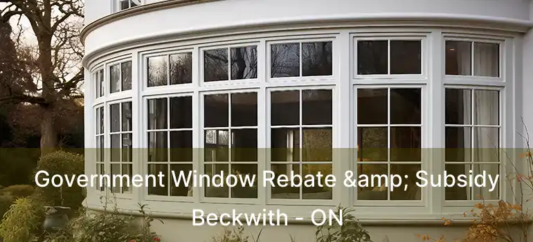  Government Window Rebate & Subsidy Beckwith - ON