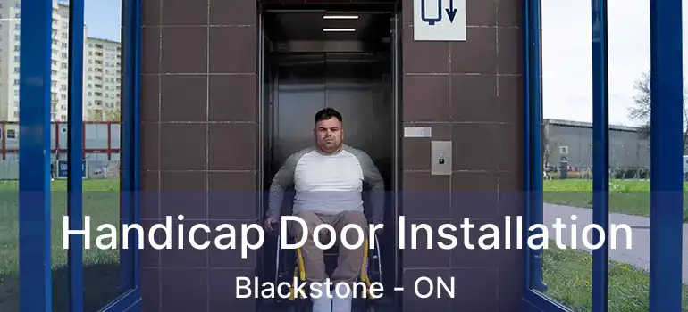  Handicap Door Installation Blackstone - ON