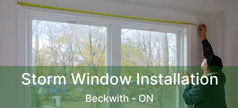  Storm Window Installation Beckwith - ON