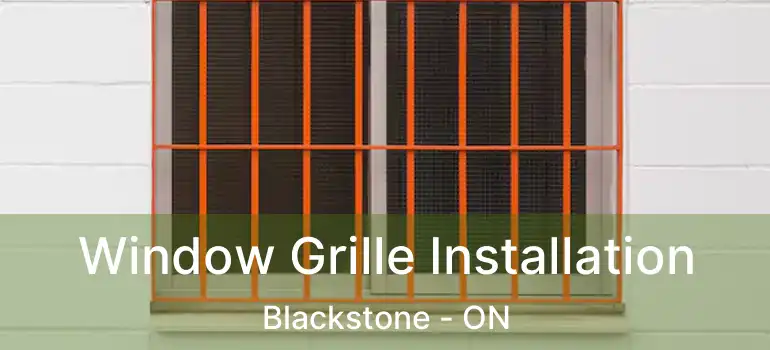  Window Grille Installation Blackstone - ON